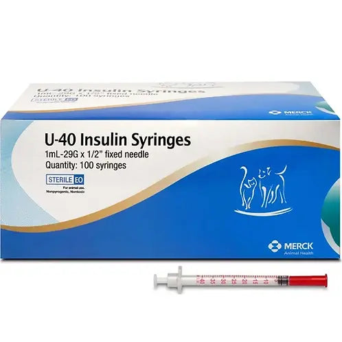 Merck Insulin Syringe Veterinary Caninsulin U-40, 100/Pack