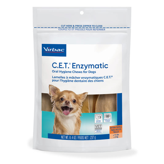 Virbac C.E.T. Enzymatic Oral Hygiene Chews for Dogs, 30 Chews