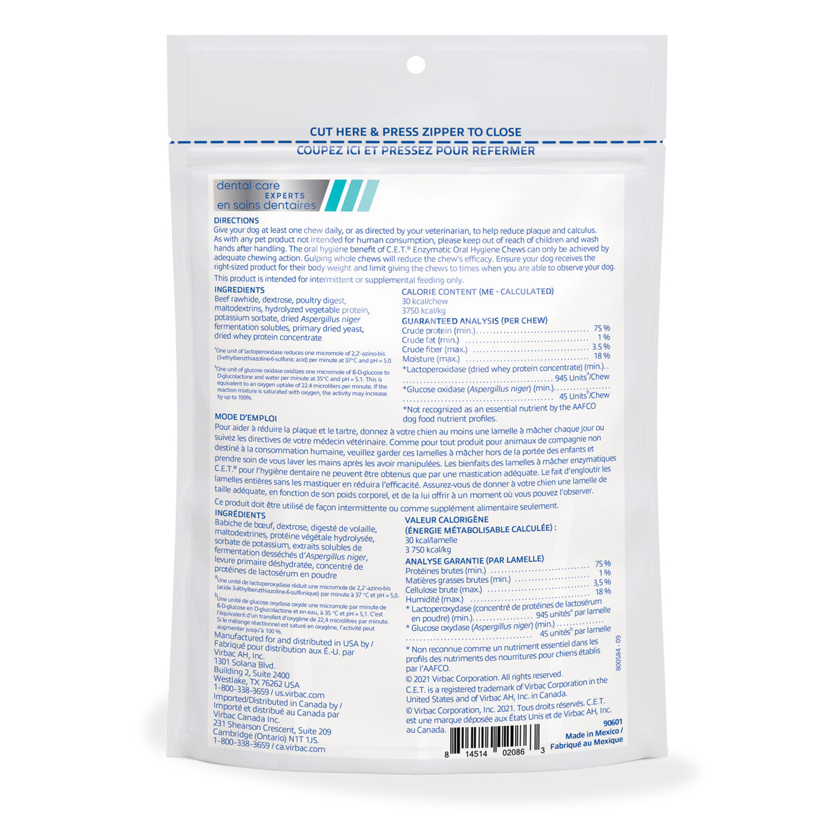 Virbac C.E.T. Enzymatic Oral Hygiene Chews for Dogs, 30 Chews