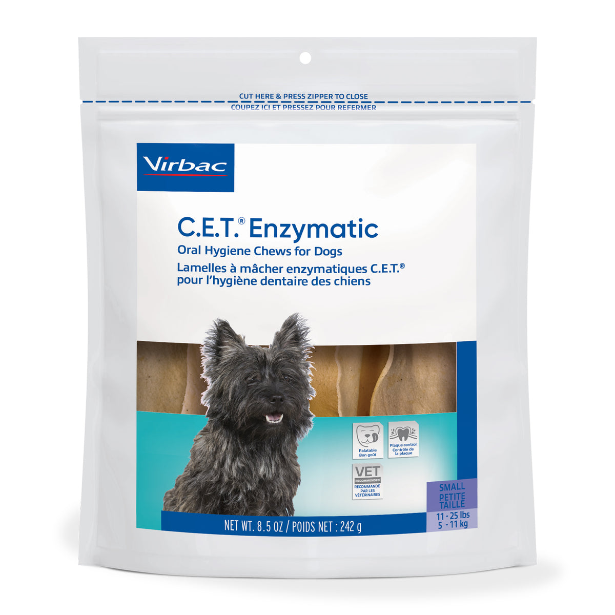 Virbac C.E.T. Enzymatic Oral Hygiene Chews for Dogs, 30 Chews