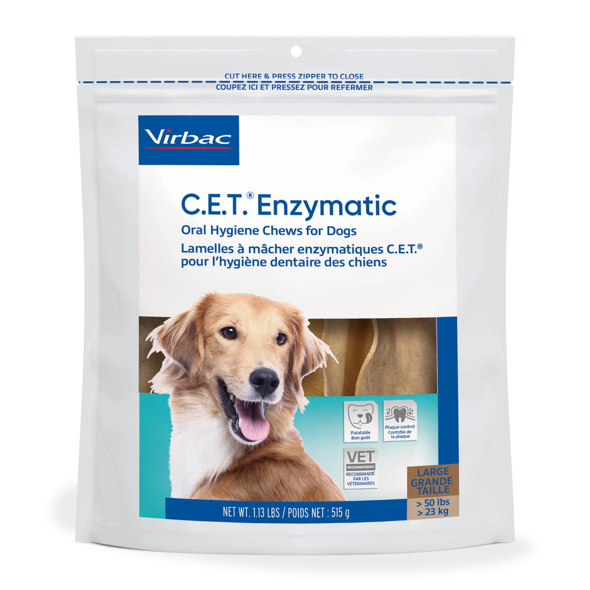 Virbac C.E.T. Enzymatic Oral Hygiene Chews for Dogs, 30 Chews