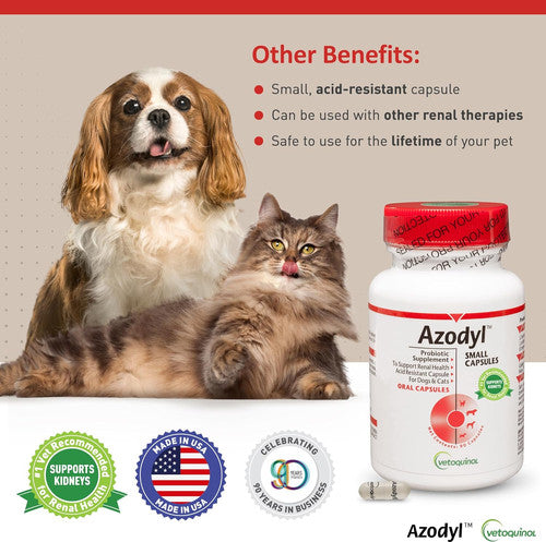 Azodyl Probiotic Renal Care for Dogs & Cats (90 capsules)