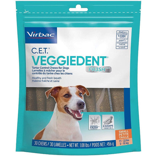 Virbac C.E.T VeggieDent FR3SH Chews for Dogs (30 Chews)