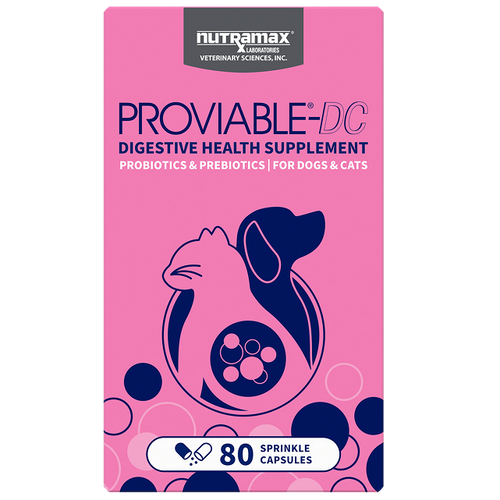 Nutramax Proviable-DC Probiotic for Dogs & Cats (30/ 80 Capsules)