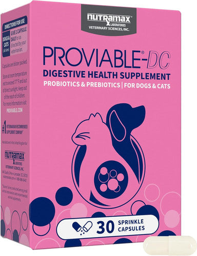 Nutramax Proviable-DC Probiotic for Dogs & Cats (30/ 80 Capsules)